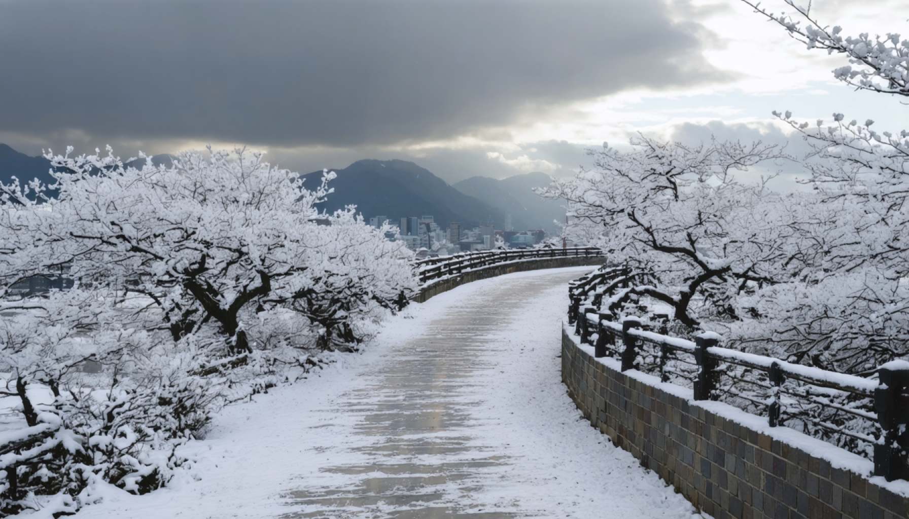 South Korea's Weather Takes a Wintry Turn Amid Sweeping Winds and Sleet